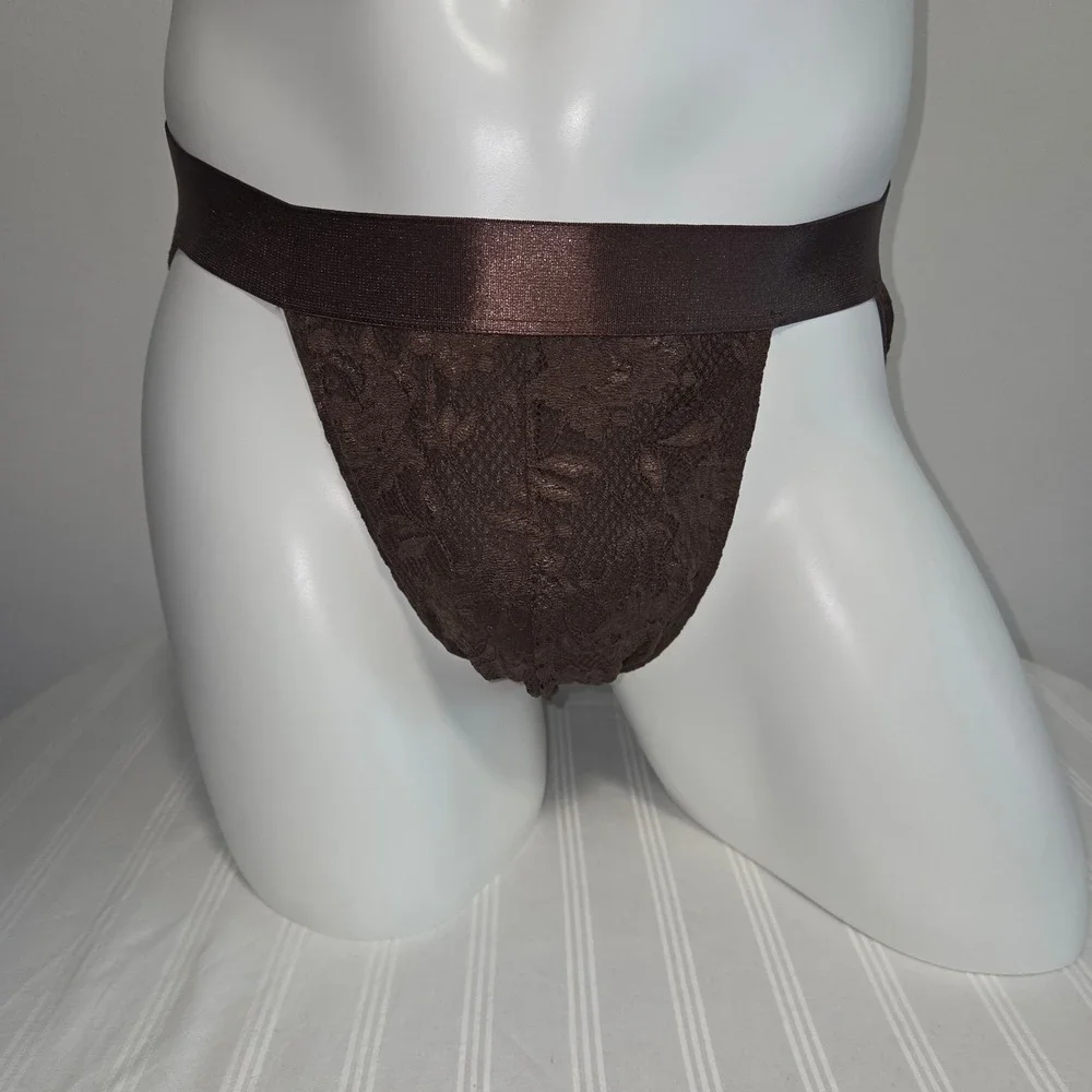 Cosabella Mens Lace Brief Espresso Brown Floral Italian Underwear